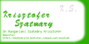 krisztofer szatmary business card